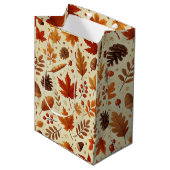 Elegant Herfst patroon Medium Cadeauzakje (Voorkant Gekanteld)