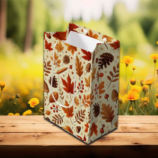 Elegant Herfst patroon Medium Cadeauzakje