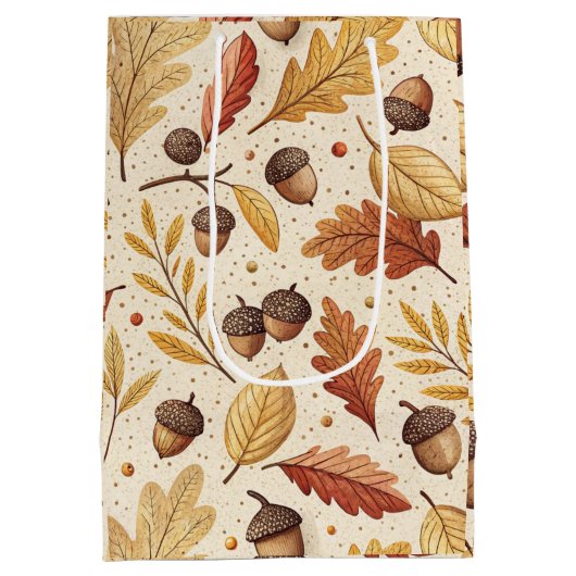 Elegant Herfst patroon Medium Cadeauzakje (Achterkant)