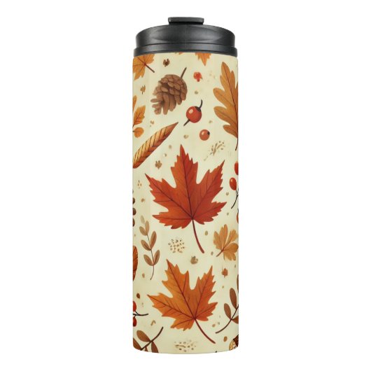 Elegant Herfst patroon Thermosbeker (Voorkant)