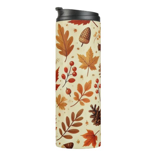 Elegant Herfst patroon Thermosbeker (Geroteerd rechts)