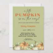 Elegant Herfst pompoen Baby shower Kaart (Voorkant)