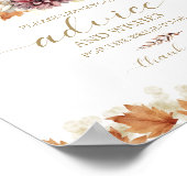 Elegant Herfst Pompoen Bruidsfeest Advies Bord Poster (Hoek)