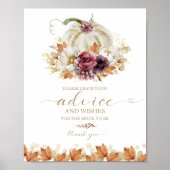 Elegant Herfst Pompoen Bruidsfeest Advies Bord Poster (Voorkant)