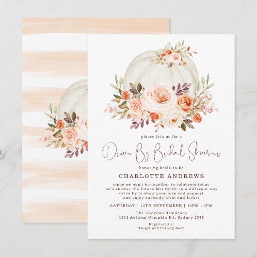 Elegant Herfst pompoen Floral drive by Vrijgezelle Kaart (Voorkant / Achterkant)