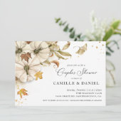 Elegant Herfst pompoenparen bruiloft Kaart (Staand voorkant)