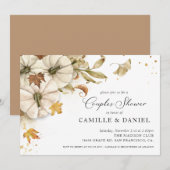 Elegant Herfst pompoenparen bruiloft Kaart (Voorkant / Achterkant)