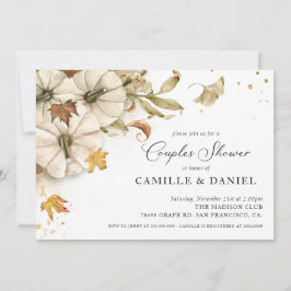 Elegant Herfst pompoenparen bruiloft Kaart