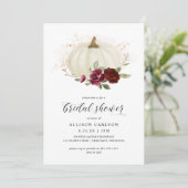 Elegant Herfst Pumpkin Burgundy Rozen Vrijgezellen Kaart (Staand voorkant)