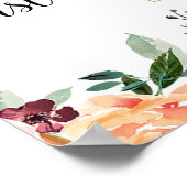 Elegant Herfst Pumpkin eerste verjaardag, welkomst Poster (Hoek)