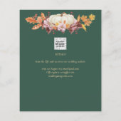 Elegant Herfst Pumpkin Green Gold Wedding Save Dat (Achterkant)