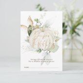 Elegant Herfst Pumpkin Greenery Gold Diaper Raffle Informatiekaartje (Staand voorkant)