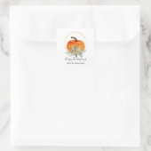 Elegant Herfst Pumpkin Thanksgiving Vierkante Sticker (Tas)