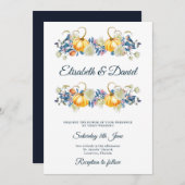 Elegant Herfst Pumpkin Wedding Kaart (Voorkant / Achterkant)