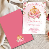 Elegant Herfst roze pompoen Baby shower Kaart