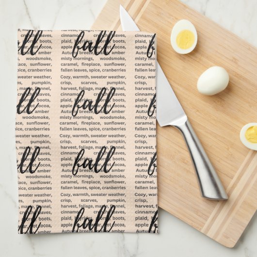 Elegant Herfst seizoenspatroon | Herfst thema Theedoek (Quarter Fold)