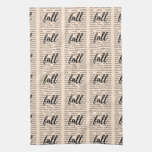 Elegant Herfst seizoenspatroon | Herfst thema Theedoek (Verticaal)