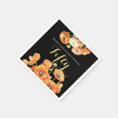 Elegant Herfst Sinaasappel Bloemen 50ste Verjaarda Servet (Hoek)