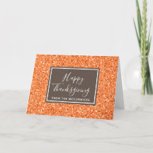 Elegant Herfst Sinaasappel Glitter Thanksgiving