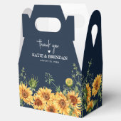 Elegant Herfst Sunflower & Navy Bedankt voor het h Bedankdoosjes (Geopend)