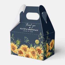 Elegant Herfst Sunflower & Navy Bedankt voor het h Bedankdoosjes