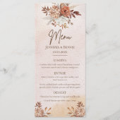 Elegant Herfst Terracotta Waterverf Floral Vintage Menu (Voorkant)