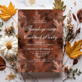 Elegant herfst thanksgiving cocktailparty kaart