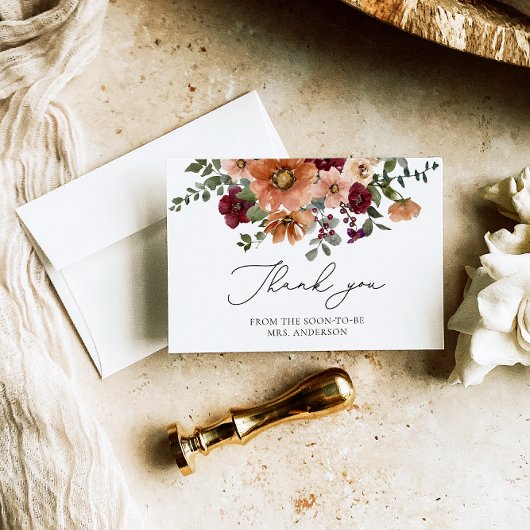 Elegant Herfst Vrijgezellenfeest dank u Kaart