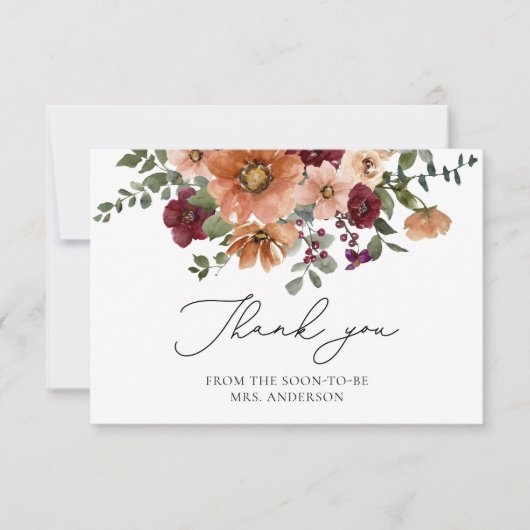 Elegant Herfst Vrijgezellenfeest dank u Kaart (Voorkant)