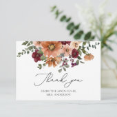 Elegant Herfst Vrijgezellenfeest dank u Kaart (Staand voorkant)