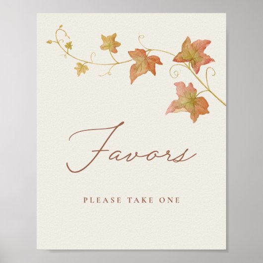 Elegant Herfst Vrijgezellenfeest voordeel tafel te Poster (Voorkant)