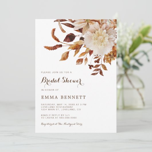 Elegant Herfst Waterverf Botanisch Vrijgezellenfee Kaart (Staand voorkant)