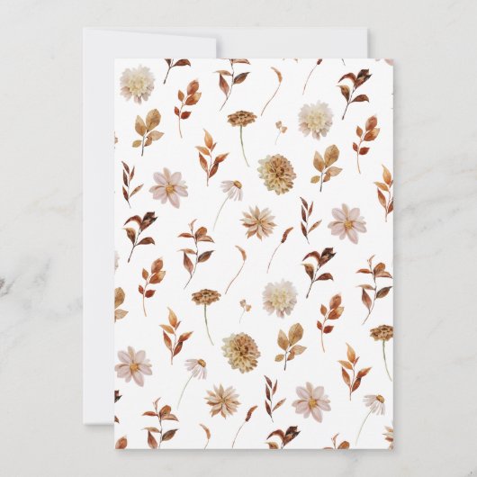 Elegant Herfst Waterverf Botanisch Vrijgezellenfee Kaart (Achterkant)