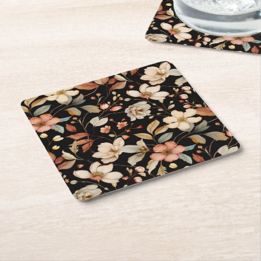 Elegant Herfst Waterverf Floral Onderzetter (Schuin)