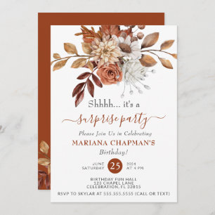 Elegant Herfst Waterverf Floral verrassingspartij Kaart