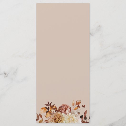 Elegant Herfst Waterverf Terracotta Wedding Menu (Achterkant)