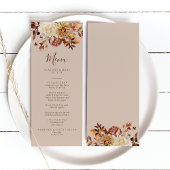 Elegant Herfst Waterverf Terracotta Wedding Menu