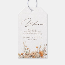 Elegant Herfst Wild Flowers Wedding Hotel Welkom Cadeaulabel