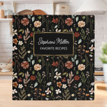 Elegant Herfst Wilde Bloem Patroon Zwarte Recept