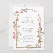 Elegant Herfst Wilde bloemen Waterverf Foto Kaart (Voorkant)