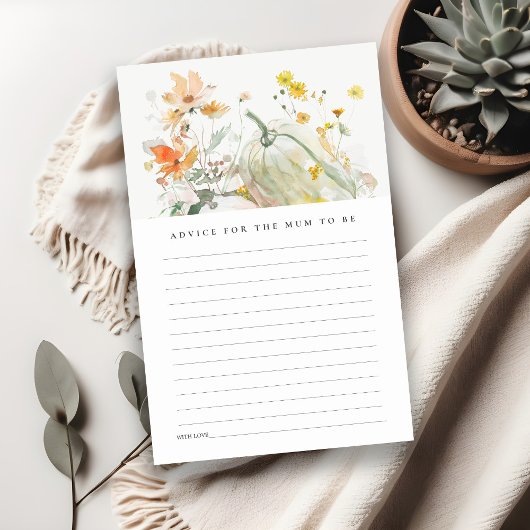 Elegant Herfst Wildflower Pompoen Baby shower Advi