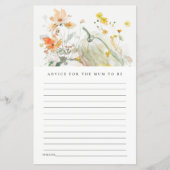 Elegant Herfst Wildflower Pompoen Baby shower Advi (Voorkant)