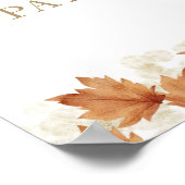 Elegant Herfst Witte Pompoen Trouw Welkom Bord Poster (Hoek)