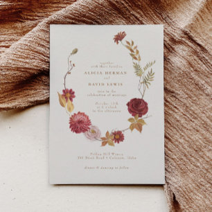 Elegant Herfst Woodland Floral Botanical Wedding Kaart