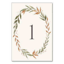 Elegant Herfst Wreatding Wedding Table Number Kaart
