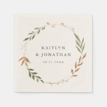 Elegant Herfst Wreath Wedding Napkins