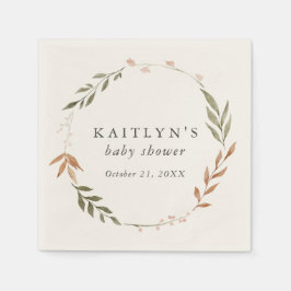 Elegant Herfst Wreator Baby shower Servet
