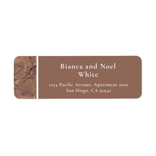 Elegant Herfst Wrinkly Brown Return Address Labels (Voorkant)