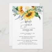 Elegant Herfst Zonnebloem Eucalyptus Vrijgezellenf Kaart (Voorkant / Achterkant)