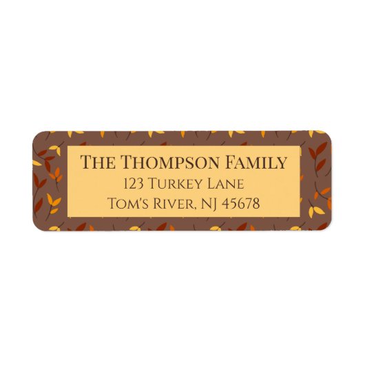 Elegant herfstblad etiket (Voorkant)